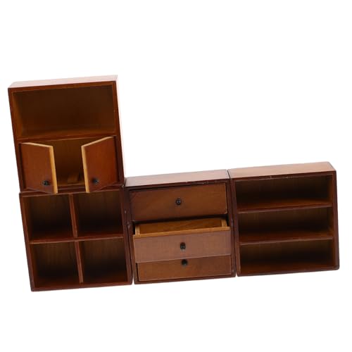 FONDOTIN 4 Stück Teiliges Miniatur Möbelset Walnuss Aufbewahrungsschrank Puppenhaus Bücherregal Vitrine DIY Modell Basteln FONDOTIN 4 Stück Teiliges Miniatur Möbelset Walnuss Aufbewahrungsschrank Puppenhaus Bücherregal Vitrine DIY Modell Basteln von FONDOTIN