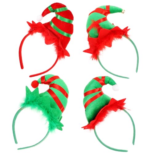 FONDOTIN 4 Stück Teiliges Weihnachts Haarreif mit Elfenmützen Design Weicher Haarschmuck für Festtage Bequemes Tragen für Weihnachtsfeier Kostümparty und Festliche Anlässe FONDOTIN 4 Stück Teiliges Weihnachts Haarreif mit Elfenmützen Design Weicher Haarschmuck für Festtage Bequemes Tragen für Weihnachtsfeier Kostümparty und Festliche Anlässe von FONDOTIN