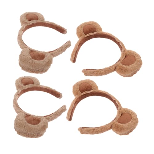 FONDOTIN 4 Stück Weiche Plüsch Bär Ohren Haarbänder Kuscheliges Stirnband für Cosplay Party Alltag Rutschfest Angenehm zu Tragen FONDOTIN 4 Stück Weiche Plüsch Bär Ohren Haarbänder Kuscheliges Stirnband für Cosplay Party Alltag Rutschfest Angenehm zu Tragen von FONDOTIN