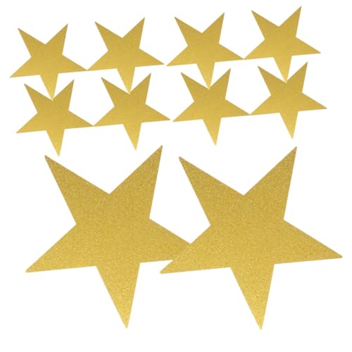 FONDOTIN 48 Stück Teiliges Glitzer Papier Stern Ausschnitte Handgeschnittene Fünf Punkt Sterne für Pinnwand und Wanddekoration für Basteln Malen Schreiben und Kreative Diy Projekte im von FONDOTIN