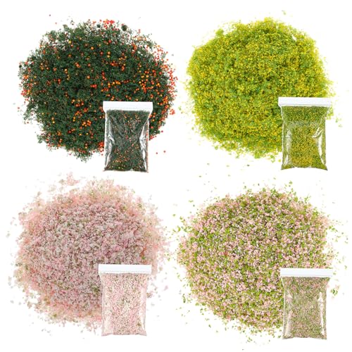 FONDOTIN 4er Packung DIY Modelllaub für Miniaturlandschaften Realistische Foliage Materialien für Architektur Modellbahnen und Tischspiele für Kreative Projekte und Dioramen von FONDOTIN