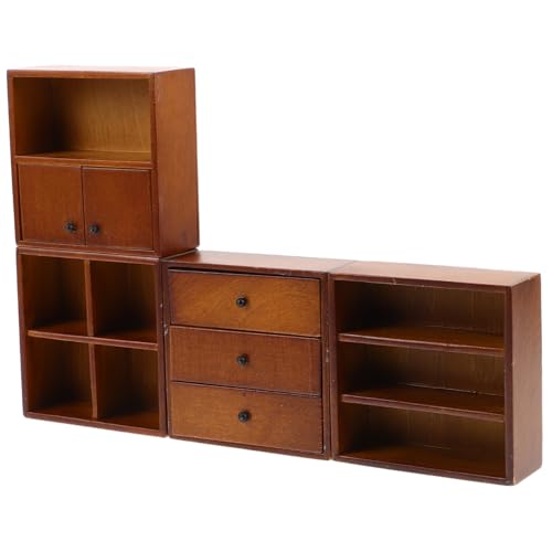 FONDOTIN 4stücke Miniatur-beistellschrank Aus Holz Winzige Lagerungsrack Für Puppenhaus Mini-holzmöbel Puppenhausmöbel Bücherregal Holzschrank Für Dioramen Und Mikro-landschaften FONDOTIN 4stücke Miniatur-beistellschrank Aus Holz Winzige Lagerungsrack Für Puppenhaus Mini-holzmöbel Puppenhausmöbel Bücherregal Holzschrank Für Dioramen Und Mikro-landschaften von FONDOTIN