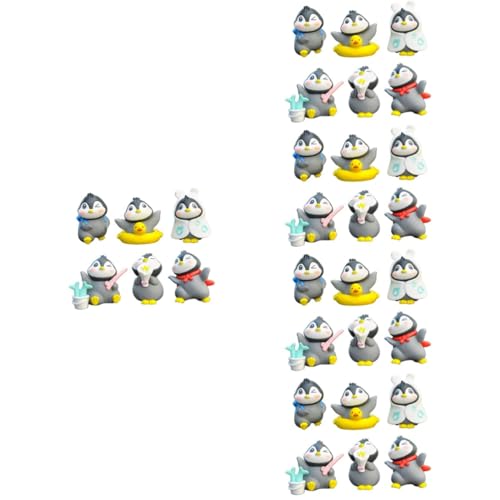 FONDOTIN 5 Sätze Mini-Pinguin-Puppe Plüschtier Dekoration Süße Penguin -Topper Knuddelig Pinguinfiguren Für Mini -spielzeugpinguine Gleitende Pinguine Miniaturen PVC 6 Stücke * 5 von FONDOTIN