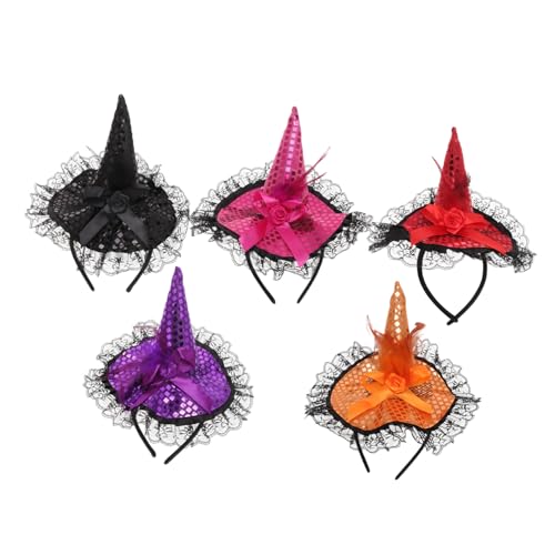 FONDOTIN 5 Stück Teiliges Halloween Hexen Haarband mit Glitzer Buntes Party Haarschmuck für Erwachsene Komfortabel Sicher und Auffällig für Kostüme und Fotosession FONDOTIN 5 Stück Teiliges Halloween Hexen Haarband mit Glitzer Buntes Party Haarschmuck für Erwachsene Komfortabel Sicher und Auffällig für Kostüme und Fotosession von FONDOTIN
