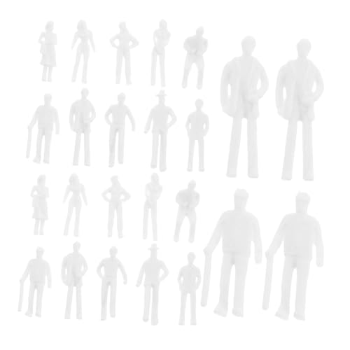 FONDOTIN 50 Stück Miniaturfiguren Palettenmodell Mini-Modell kleines Modell Unbemalte Miniaturen Landschaftsmodell Figuren Miniaturen der Modellszene stehende Miniaturmenschen Plastik Weiß von FONDOTIN