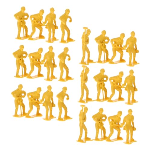 FONDOTIN 54 Stück Teiliges Figuren Modellspielset für Detailreiche Kunststoff Baubrigade Lebendige Arbeiterfiguren Robustes Bauspielzeug für Jungen und Mädchen Ab Jahren von FONDOTIN