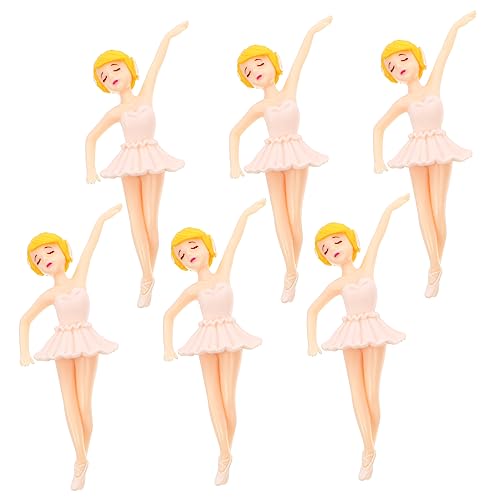 FONDOTIN 6 Stk Ballerina-Mädchen Schlüsselanhänger Fischglasdekorationen Zahlenspielzeug Mädchenspielzeug Ornament Requisiten zum Selbermachen entzückende Tortenaufsätze Geburtstagskuchen von FONDOTIN