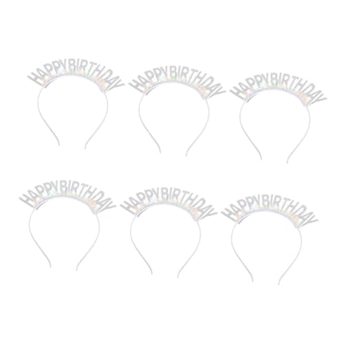 FONDOTIN 6 Stück Teiliges Geburtstags Stirnband mit Glitzer Happy Birthday Haaraccessoires für und Mädchen Leichtes Festliches Design für Partys und Feiern Weiß FONDOTIN 6 Stück Teiliges Geburtstags Stirnband mit Glitzer Happy Birthday Haaraccessoires für und Mädchen Leichtes Festliches Design für Partys und Feiern Weiß von FONDOTIN