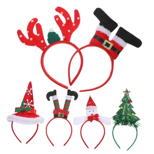 FONDOTIN 6 Stück Teiliges Weihnachts Haarreif mit Rentiergeweih und Tannenbaum Motiv Leichtes Komfortables Design für Damen und Festliche Party Accessoires zur Steigerung der FONDOTIN 6 Stück Teiliges Weihnachts Haarreif mit Rentiergeweih und Tannenbaum Motiv Leichtes Komfortables Design für Damen und Festliche Party Accessoires zur Steigerung der von FONDOTIN