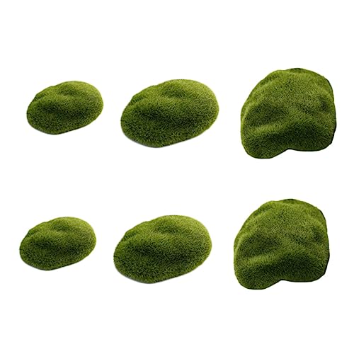 FONDOTIN Simulierte Stein Ornament Gefälschte Stein Schmücken Moos Rasen Dekoration Moos Dekorative 6pcs Set von FONDOTIN
