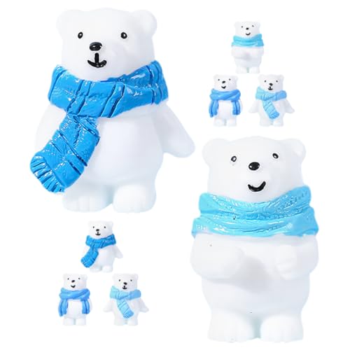 FONDOTIN 8 Stück Eisbärpuppe klein realistisch Figuren Mini-Polartierspielzeug Sachen für Weihnachtsdeko schneelandschaft weihnachtsgeschenkideen Mini-Szenenschmuck Eisbär-Modell Harz Weiß von FONDOTIN