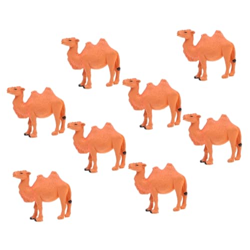 FONDOTIN 8 Stück Kamelpuppe Kamelfiguren Aus Kunststoff Dekoratives Kameldekor Kleine Kamelstatue Desktop-dekoration Kameldekoration Für Zu Hause Simulation Kamelfigur Kamel Pvc Khaki von FONDOTIN