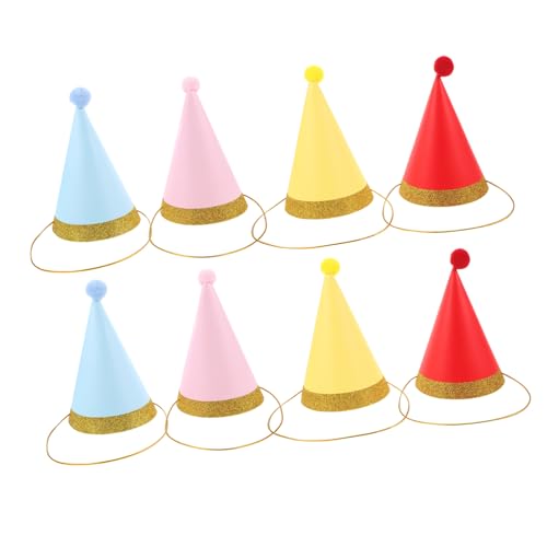 FONDOTIN 8 Stück Teiliges Bunte Geburtstagsmützen für Haustiere Papier Partyhüte mit Pompons für Kleine Hunde Katzen und Festtagsdekorationen für Tierfeiern und Familienfeiern FONDOTIN 8 Stück Teiliges Bunte Geburtstagsmützen für Haustiere Papier Partyhüte mit Pompons für Kleine Hunde Katzen und Festtagsdekorationen für Tierfeiern und Familienfeiern von FONDOTIN