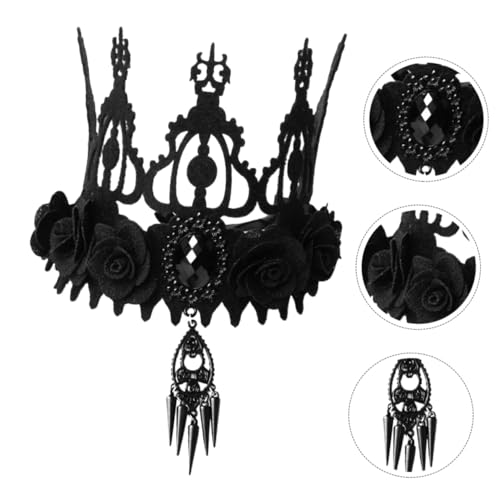 FONDOTIN Barock Krone Haarschmuck Halloween Kopfschmuck Damen Leicht und Langlebig für Maskenball Kostüm Party Accessoire FONDOTIN Barock Krone Haarschmuck Halloween Kopfschmuck Damen Leicht und Langlebig für Maskenball Kostüm Party Accessoire von FONDOTIN
