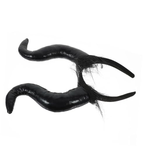 FONDOTIN Devil Horn Kopfschmuck Haarreif Halloween Party Kostüm Zubehör Schwarzes Fell Hörner Haarreif für Erwachsene Cosplay Mottoparty Karneval FONDOTIN Devil Horn Kopfschmuck Haarreif Halloween Party Kostüm Zubehör Schwarzes Fell Hörner Haarreif für Erwachsene Cosplay Mottoparty Karneval von FONDOTIN