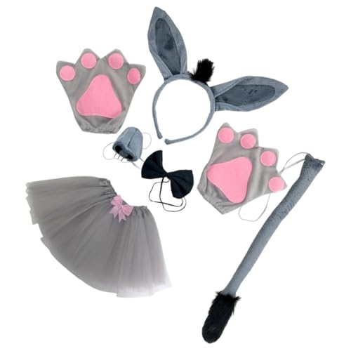 FONDOTIN Donkey Kostüm Set mit Ohren Stirnband und Teiliges Tier Verkleidung Cosplay Requisiten für Erwachsene und Geeignet für Halloween Fasching Party und Bühnenauftritte FONDOTIN Donkey Kostüm Set mit Ohren Stirnband und Teiliges Tier Verkleidung Cosplay Requisiten für Erwachsene und Geeignet für Halloween Fasching Party und Bühnenauftritte von FONDOTIN