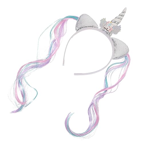 FONDOTIN Einhorn Haarband für Mädchen Cartoon Headband für Festivals Partys und Fotoshootings Haaraccessoire mit Wigg Design Einzigartige Dekoration für Unvergessliche FONDOTIN Einhorn Haarband für Mädchen Cartoon Headband für Festivals Partys und Fotoshootings Haaraccessoire mit Wigg Design Einzigartige Dekoration für Unvergessliche von FONDOTIN