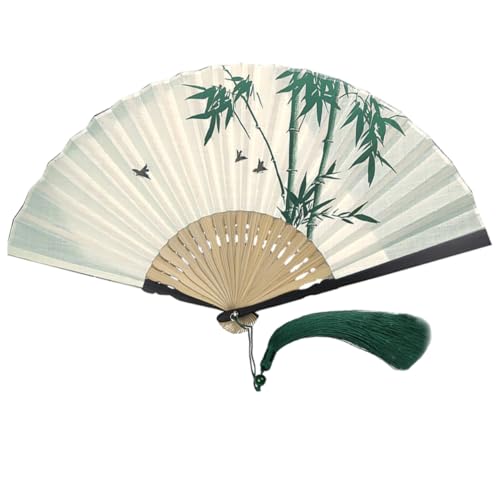FONDOTIN Faltbarer Handfächer Retro Stil mit Quaste Chinesischer Tanzfächer aus Baumwolle und Klassischer Sommer Accessoire für Hochzeit Party Outdoor und Kostüm Dekoratives Tanzrequisit FONDOTIN Faltbarer Handfächer Retro Stil mit Quaste Chinesischer Tanzfächer aus Baumwolle und Klassischer Sommer Accessoire für Hochzeit Party Outdoor und Kostüm Dekoratives Tanzrequisit von FONDOTIN
