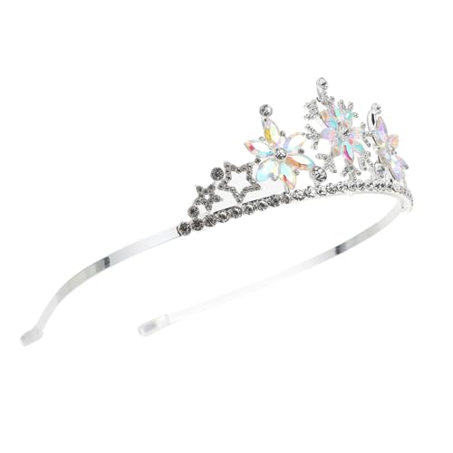 FONDOTIN Geburtstagskrone Schneeflocken Tiara Haarschmuck Legierung Silber Chic Stirnband für Mädchen Party Kostüm Kopfschmuck von FONDOTIN