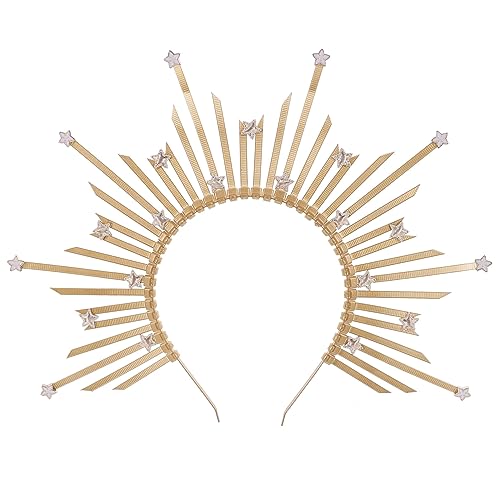 FONDOTIN Goldenes Göttinnen Stirnband für Vintage Haaraccessoire für Halloween Retro Party Fotografie Abendveranstaltungen Bezauberndes Kostüm Highlight von FONDOTIN