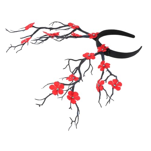 FONDOTIN Halloween Geweih Kopfschmuck Damen Haarreif mit Roten Blüten Cosplay Party Deko Stirnband für Kostümfest und Halloween Feier FONDOTIN Halloween Geweih Kopfschmuck Damen Haarreif mit Roten Blüten Cosplay Party Deko Stirnband für Kostümfest und Halloween Feier von FONDOTIN