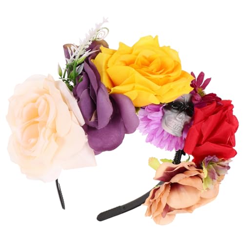 FONDOTIN Halloween Haarreif mit Farbiger und Schädelkopf Leichter Party Haarschmuck für Damen Bequemes Hautfreundliches Stirnband Accessoire für Halloween Kostüm und Festlichkeiten von FONDOTIN