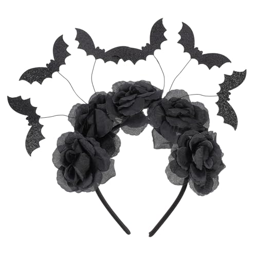 FONDOTIN Halloween Haarreif mit Fünf Schwarzen Rosen und Fledermausdesign Leichter Bequemer Kopfschmuck für Cosplay Kostümparty Gruselige Verkleidung Einheitsgröße Passend FONDOTIN Halloween Haarreif mit Fünf Schwarzen Rosen und Fledermausdesign Leichter Bequemer Kopfschmuck für Cosplay Kostümparty Gruselige Verkleidung Einheitsgröße Passend von FONDOTIN