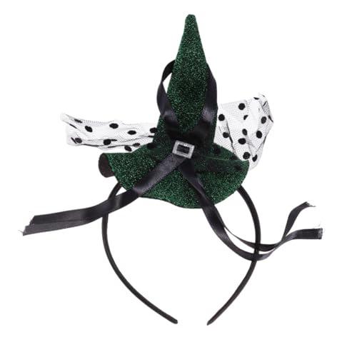 FONDOTIN Halloween Haarreifen Hexenhut Form Grün Damen Kopfschmuck Leichtes Mesh Material Party Cosplay Zubehör für Erwachsene FONDOTIN Halloween Haarreifen Hexenhut Form Grün Damen Kopfschmuck Leichtes Mesh Material Party Cosplay Zubehör für Erwachsene von FONDOTIN