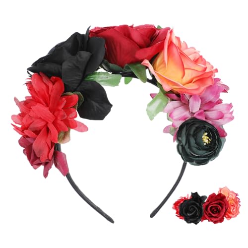 FONDOTIN Halloween Haarschmuck Damen Rosen Haarreif Leichtes Party Haarband Blumenkrone für Karneval Cosplay und Festliche Anlässe FONDOTIN Halloween Haarschmuck Damen Rosen Haarreif Leichtes Party Haarband Blumenkrone für Karneval Cosplay und Festliche Anlässe von FONDOTIN