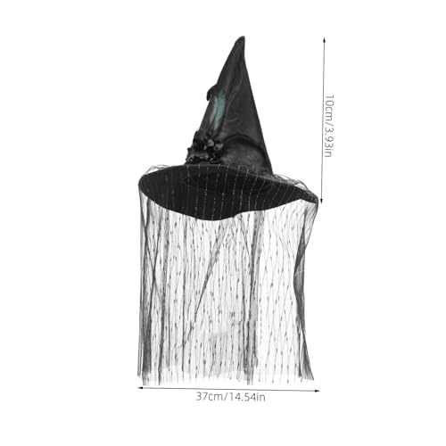 FONDOTIN Halloween Hexenhut mit Silbernem Spitzen Design und Schleier Kreativer Cosplay Hut für Erwachsene für Kostüm und Themenpartys Langlebiges Stoffmaterial und Stilvoll FONDOTIN Halloween Hexenhut mit Silbernem Spitzen Design und Schleier Kreativer Cosplay Hut für Erwachsene für Kostüm und Themenpartys Langlebiges Stoffmaterial und Stilvoll von FONDOTIN