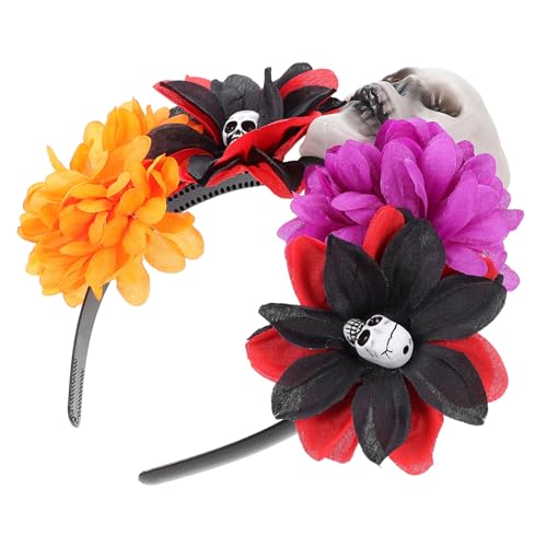 FONDOTIN Halloween Schädel Haarreif mit Realistischen Rosenblüten Leichtes Bequemes Stirnband für Kostüm und Maskenpartys Perfekt für Familienfeiern FONDOTIN Halloween Schädel Haarreif mit Realistischen Rosenblüten Leichtes Bequemes Stirnband für Kostüm und Maskenpartys Perfekt für Familienfeiern von FONDOTIN