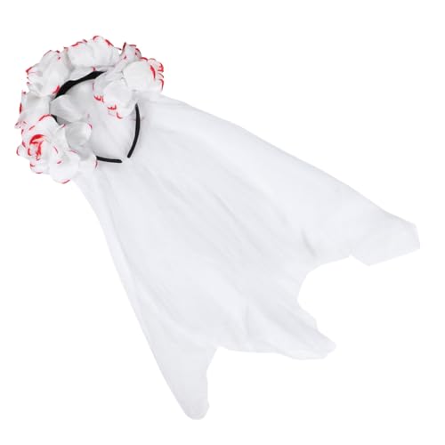 FONDOTIN Halloween Tag der Toten Haarreif mit Rosen und Schleier Flexibles Kostüm Accessoire für Damen und Blumiger Kopfschmuck für Halloween und Day Of The Dead Festival FONDOTIN Halloween Tag der Toten Haarreif mit Rosen und Schleier Flexibles Kostüm Accessoire für Damen und Blumiger Kopfschmuck für Halloween und Day Of The Dead Festival von FONDOTIN