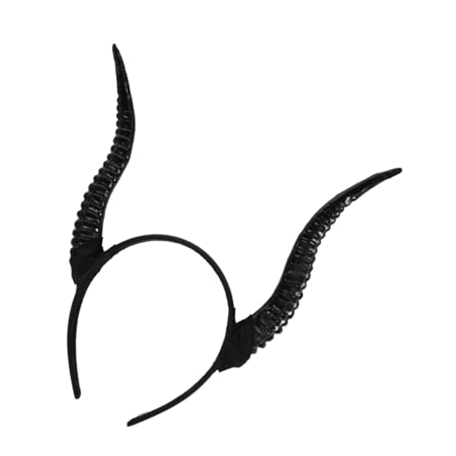 FONDOTIN Hornhaarreif Damen Halloween Kostüm Hörner Haarreif Teufelshörner Kopfschmuck für Karneval Cosplay Party Schwarz von FONDOTIN