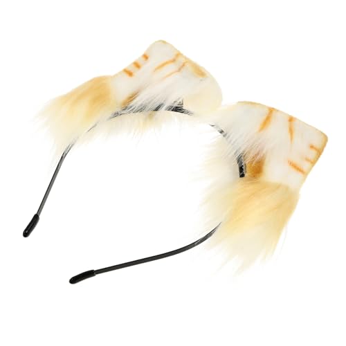 FONDOTIN Katzenohren Haarreif Orange Weiß Simulierte Tierohren Haarband Perfektes Party accessoire für Halloween Karneval Cosplay Damen Mädchen FONDOTIN Katzenohren Haarreif Orange Weiß Simulierte Tierohren Haarband Perfektes Party accessoire für Halloween Karneval Cosplay Damen Mädchen von FONDOTIN