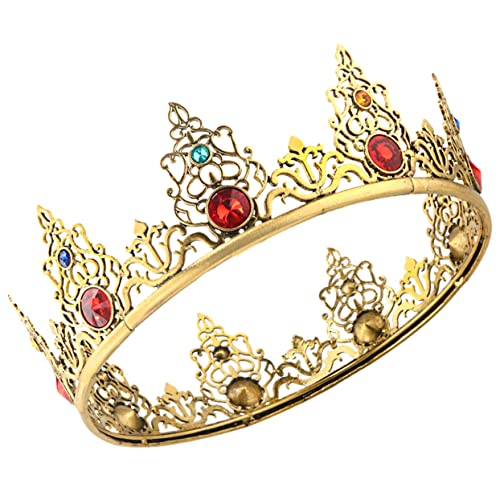 FONDOTIN Königliche Barockkrone für Männer Runde Metallkrone für Geburtstagsfeiern Hochzeiten und Cosplay für Fotoshootings und Besondere Anlässe FONDOTIN Königliche Barockkrone für Männer Runde Metallkrone für Geburtstagsfeiern Hochzeiten und Cosplay für Fotoshootings und Besondere Anlässe von FONDOTIN