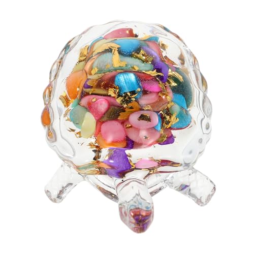 FONDOTIN Kristallglas Schildkröten Figur Klar Transparent Dekorativ mit Realistischer Meeres Schildkröte Vielseitig als Aquariumdeko Schreibtisch Ornament für Schildkrötenliebhaber von FONDOTIN