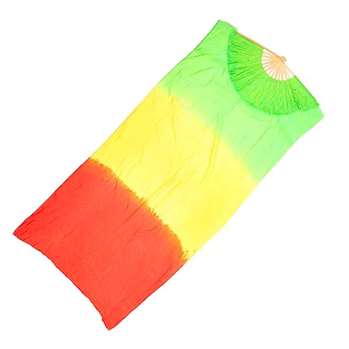 FONDOTIN Langer Faltfächer Farbverlauf Eleganter Bauchtanz Fächer Seide für Bühnenauftritte und Tanzliebhaber für Bauchtanzkostüme und Abendkleider Zufällige Farbe von FONDOTIN