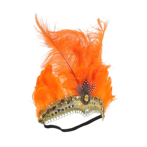 FONDOTIN Leichtes Federn Haarband für Karneval Fasching Party Damen Auffälliger Haarschmuck mit Orangen Federn für Tanz Halloween und Festliche Kostüme FONDOTIN Leichtes Federn Haarband für Karneval Fasching Party Damen Auffälliger Haarschmuck mit Orangen Federn für Tanz Halloween und Festliche Kostüme von FONDOTIN