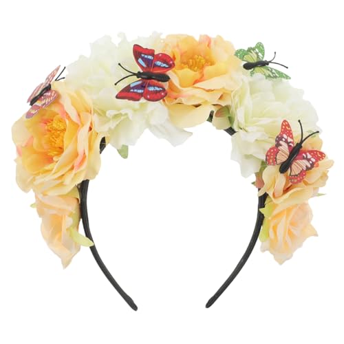 FONDOTIN Mexikanischer Day Of The Dead Floral Headpiece Vintage Haarreif mit Schmetterlings Design Auffälliger Party Kopfschmuck für Halloween und Kostümfeiern Vielseitig Kombinierbar FONDOTIN Mexikanischer Day Of The Dead Floral Headpiece Vintage Haarreif mit Schmetterlings Design Auffälliger Party Kopfschmuck für Halloween und Kostümfeiern Vielseitig Kombinierbar von FONDOTIN