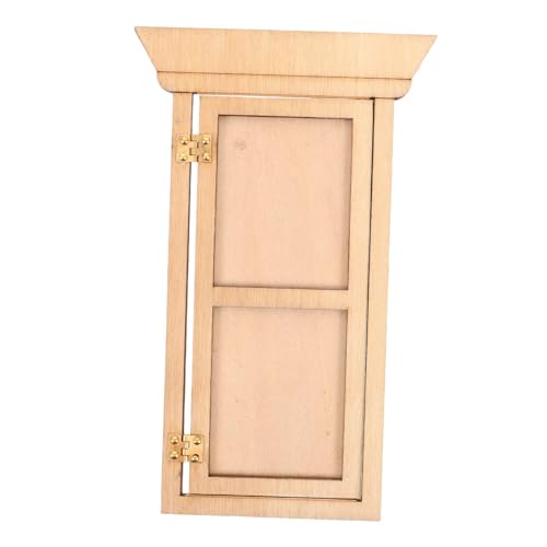 FONDOTIN Mini -Hausmodellmöbel Miniaturtür Dollhouse Dekorationen Spielhausmöbel winzige Tür Mini-Möbelornamente Puppenhaus-Türmodell Türen Minitür hölzern Beige von FONDOTIN
