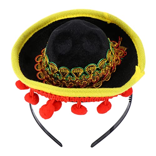 FONDOTIN Mini Mexikanisches Hat Hair Hoop Karneval Haarschmuck für Fiesta Party Dekoration Foto Requisiten Leicht und Langlebig für Kostümpartys und Festliche Anlässe von FONDOTIN