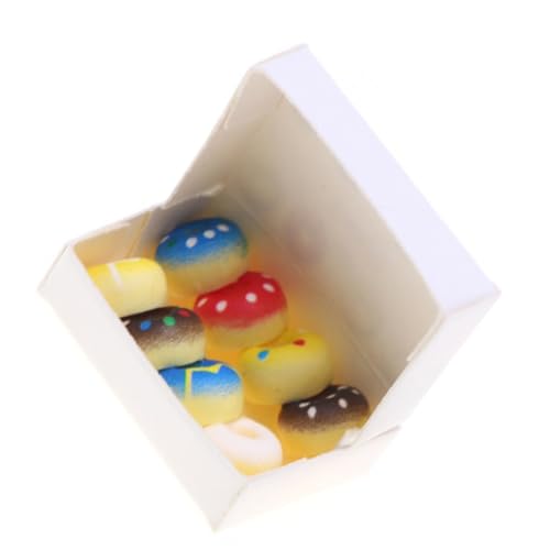 FONDOTIN Miniatur Donuts Buntes Teiliges Dessert Modell Miniatur Puppenhaus Küche Dekoration Leichtes Tragbares für Kreativen Rollenspiel und Basteln von FONDOTIN