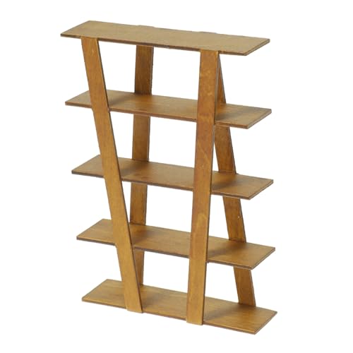 FONDOTIN Miniaturmöbel Modell für Puppenhaus Dekorativer Aufbewahrungsstand für DIY Mini Zubehör Maßstab Walnussfarbe für Kreative Spielszenen von FONDOTIN