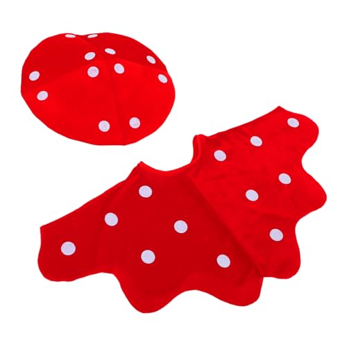 FONDOTIN Pilz Kostüm Set mit Mütze und Umhang für Erwachsene und Einzigartiges Fliegenpilz Design Bequemes Tragen für Karneval Cosplay Bühnenauftritte und Festtagsfeiern FONDOTIN Pilz Kostüm Set mit Mütze und Umhang für Erwachsene und Einzigartiges Fliegenpilz Design Bequemes Tragen für Karneval Cosplay Bühnenauftritte und Festtagsfeiern von FONDOTIN