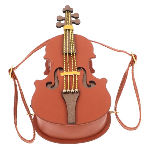 FONDOTIN Puppengeigenrucksack Zubehör für Puppen Geigentasche für Kinderspielzeug süße Puppentaschen Mini-Puppen-Zubehörtasche Neuheit Geigen-Geldbörse Mini-Puppen-Rucksäcke PU-Leder von FONDOTIN