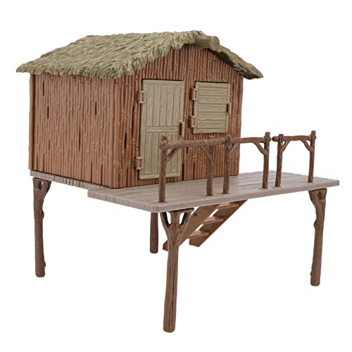 FONDOTIN Realistisches Modellhaus aus PVC Lebensechte Sandtisch Dekoration Detailgetreues Bauernhof und Wildtierszenen Accessoire Langlebig und Fein Verarbeitet für Sandlandschaften und von FONDOTIN