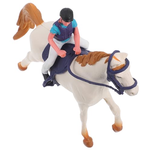 FONDOTIN Reitreiten -Puppenverzierungen Pferde Pferde Statue Pferdefigur Reiter Pferde Figurine Spielzeugfigur Miniaturpferd Cowboy- - Plastik von FONDOTIN