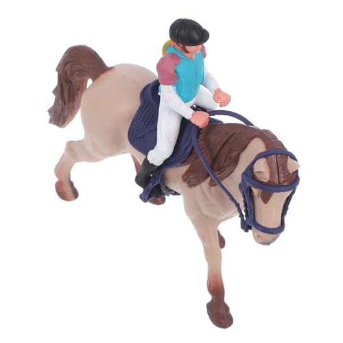 FONDOTIN Reitreiten -puppenverzierungen Deko Miniaturpferd Reitpferd Pferdestatue Stehende Pferde Pferdefiguren Ornamente Miniaturbaumtiere Pferde-actionfigur Modellpferd Plastik von FONDOTIN