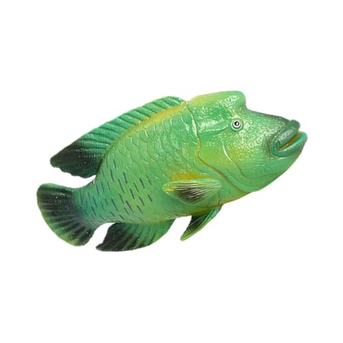 FONDOTIN Simulierte Fischornamente Deko Meer Tier Meerestierfigur Fischfiguren Fisch Fischtankverzierung Naturgetreues Buckellippfisch-Modell Plastik Grün von FONDOTIN