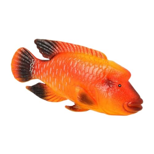 FONDOTIN Simuliertes Sumei Fischmodell simuliertes Tiermodell Meerestiermodell Simulation Fischmodell Meerestierfigur Realistisches Modell realistisches Fischmodell Fisch-Modell Plastik rot von FONDOTIN